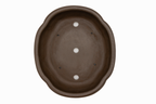Large Oval Unglazed Yamaaki Japanese Bonsai Pot – Double Chop Nail Signature Worm Eaten Design