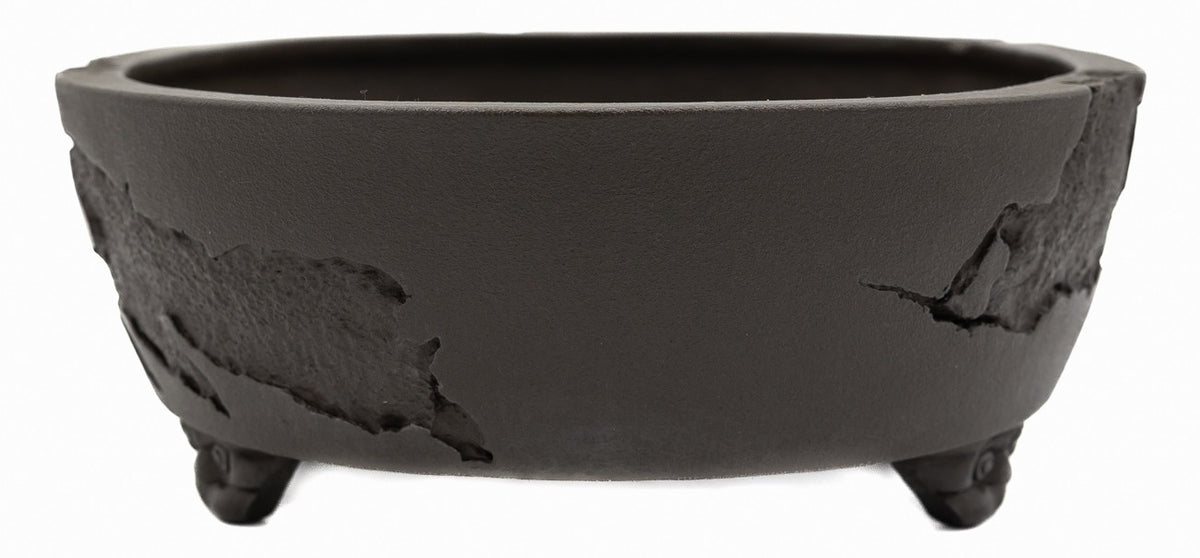 Yamaaki Vintage Oval Bonsai Pot | Gargoyle Feet | 16" Chop + Nail Signed
