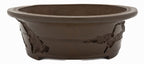 Yamaaki Oval Unglazed Bonsai Pot 15" Double Chop Nail Sign
