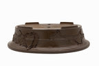 Large Rinka Oval Unglazed Yamaaki Bonsai Pot Japan – Double Chop Nail Signature Decorative Rim Worm Eaten Bold Feet