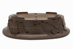 Large Rinka Oval Unglazed Yamaaki Bonsai Pot Japan – Double Chop Nail Signature Decorative Rim Worm Eaten Bold Feet