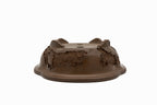 Large Oval Unglazed Yamaaki Japanese Bonsai Pot – Worm Eaten Flat Rim, Chop and Nail Signed