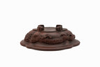 Large Oval Unglazed Yamaaki Japanese Bonsai Pot – Double Chop Nail Signature, Bold Form, Thick Rim