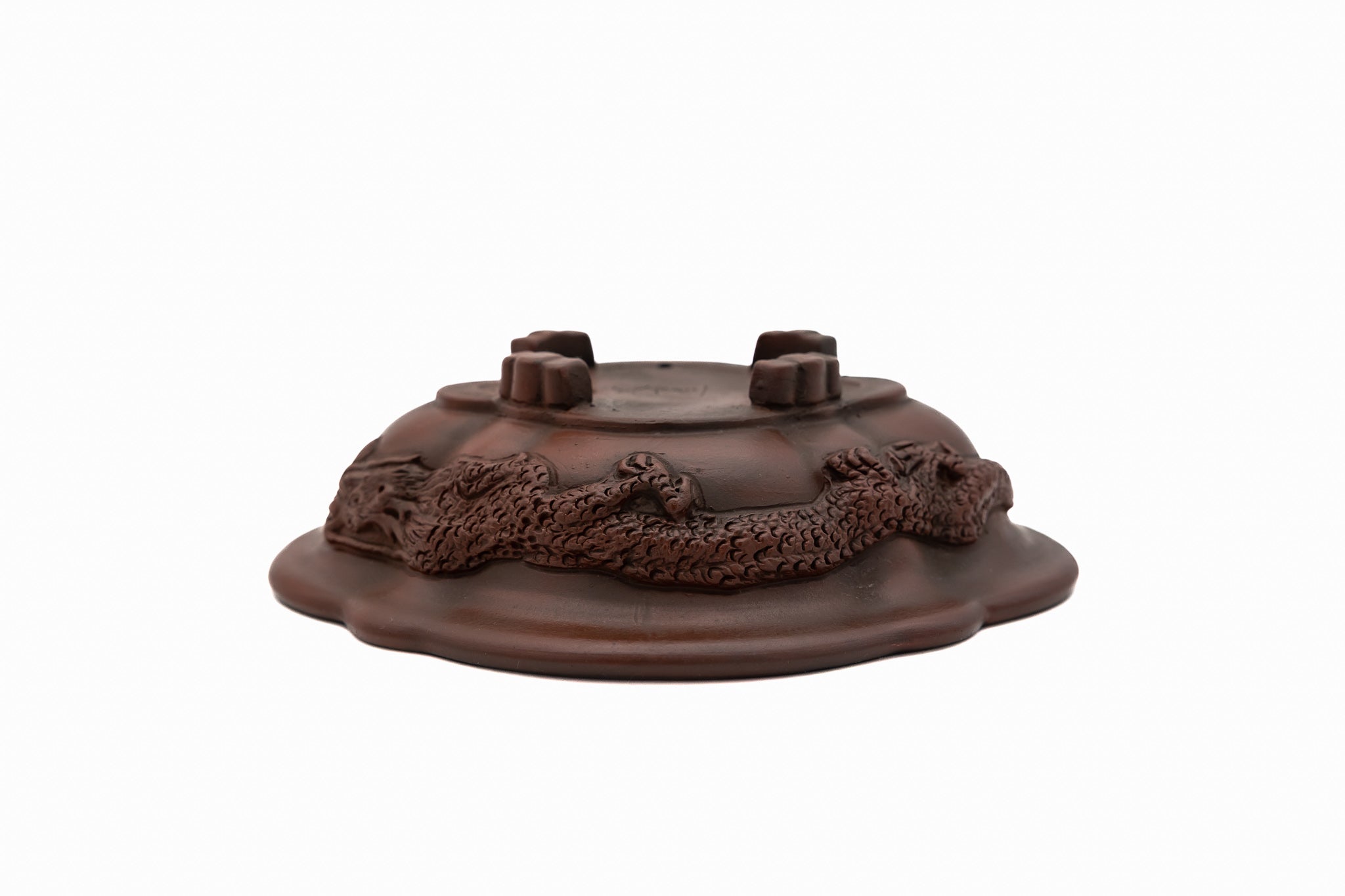 Large Oval Unglazed Yamaaki Japanese Bonsai Pot – Double Chop Nail Signature, Bold Form, Thick Rim