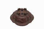 Large Oval Unglazed Yamaaki Japanese Bonsai Pot – Double Chop Nail Signature, Bold Form, Thick Rim