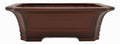 Bigei Unglazed Rectangle Bonsai Pot | Hand Carved | 12.5"