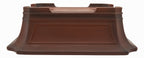 Bigei Unglazed Rectangle Bonsai Pot | Hand Carved | 12.5"
