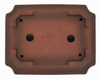 Bigei Unglazed Rectangle Bonsai Pot | Hand Carved | 12.5"