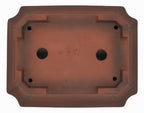 Bigei Unglazed Rectangle Bonsai Pot | Hand Carved | 12.5"