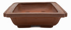 Yamaaki Vintage Unglazed Rectangle Bonsai Pot 10" Hand Carved