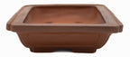 Yamaaki Vintage Unglazed Rectangle Bonsai Pot 10" Hand Carved
