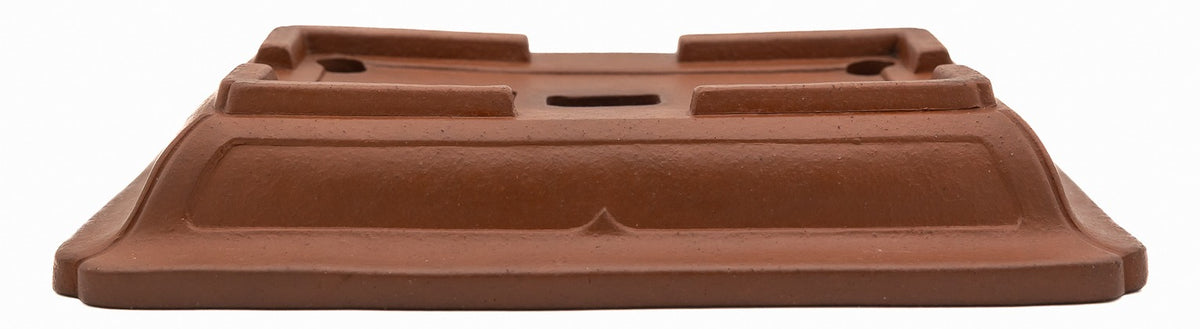 Yamaaki Vintage Unglazed Rectangle Bonsai Pot 10" Hand Carved