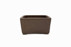 Large Square Unglazed Japanese Bonsai Pot – Suzuki Suzan Kiln, Double Chop Nail Signature, Beveled Corners, Handcarved Smooth Competition Quality