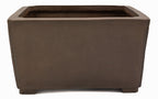 Vintage Unglazed Square Bonsai Pot 9" Handcarved Double Chop