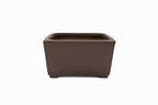 Large Square Unglazed Japanese Bonsai Pot – Suzuki Suzan Kiln, Double Chop Nail Signature, Beveled Corners, Handcarved Smooth Competition Quality