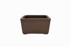 Large Square Unglazed Japanese Bonsai Pot – Suzuki Suzan Kiln, Double Chop Nail Signature, Beveled Corners, Handcarved Smooth Competition Quality