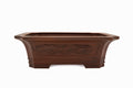 Large Rectangular Unglazed Bigei Japanese Bonsai Pot – Hand Carved Solid Clay, Chop and Nail Signed