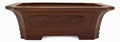 Bigei Handcarved Dragon Rectangle Bonsai Pot 12.5" Unglazed