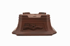 Large Rectangular Unglazed Bigei Japanese Bonsai Pot – Hand Carved Solid Clay, Chop and Nail Signed