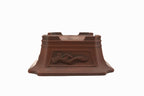 Large Rectangular Unglazed Bigei Japanese Bonsai Pot – Hand Carved Solid Clay, Chop and Nail Signed