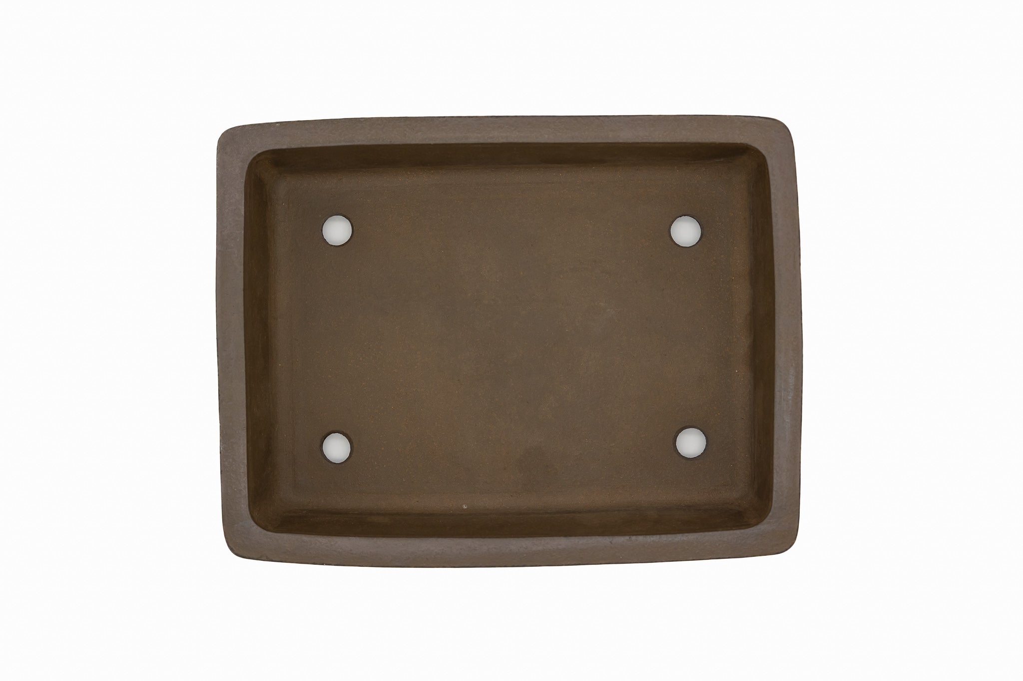 Large Rectangular Unglazed Japanese Bonsai Pot – Suzuki Suzan Kiln, Hand Carved Extended Rim, Special Commission Signature, Bottom Border