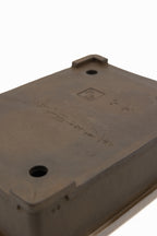 Large Rectangular Unglazed Japanese Bonsai Pot – Suzuki Suzan Kiln, Hand Carved Extended Rim, Special Commission Signature, Bottom Border