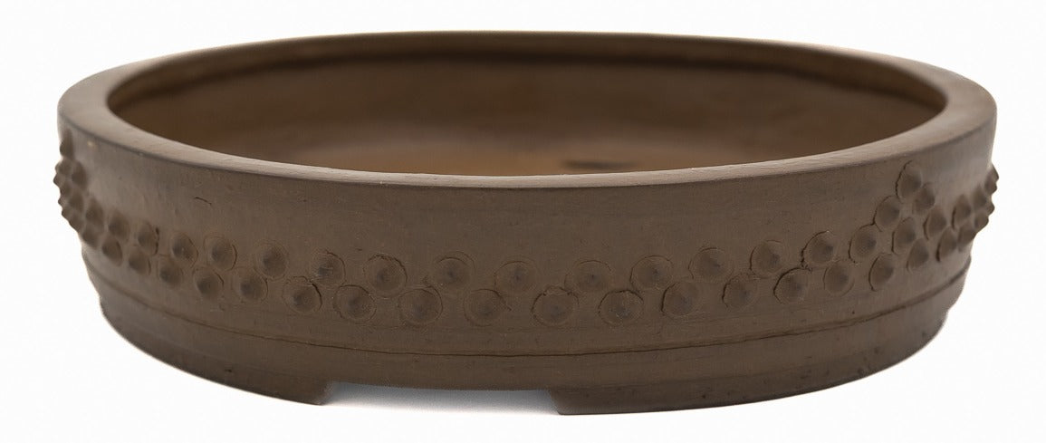 Suzuki Suzan Unglazed Drum Bonsai Pot – Rare Chop Mark