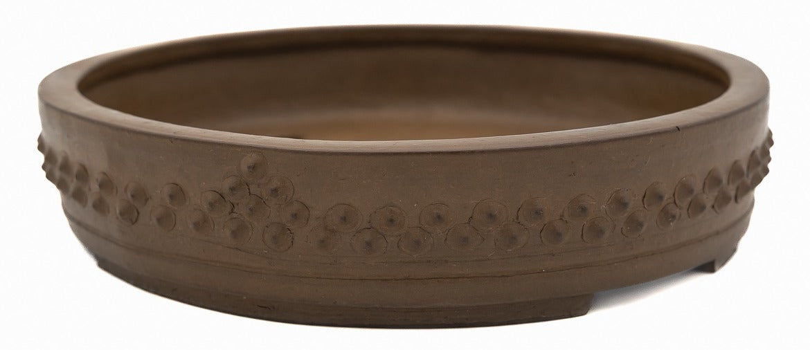 Suzuki Suzan Unglazed Drum Bonsai Pot – Rare Chop Mark