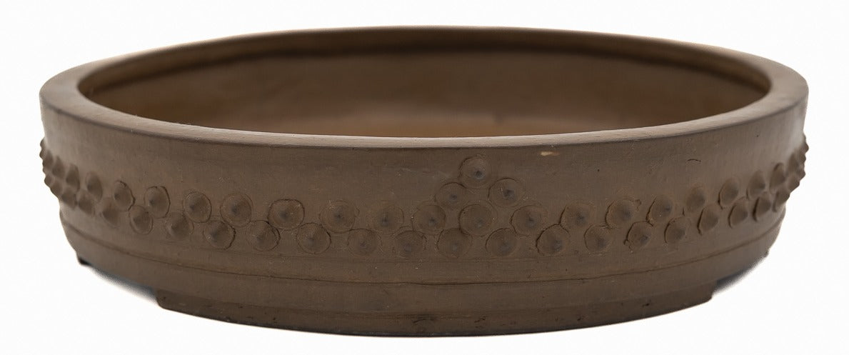 Suzuki Suzan Unglazed Drum Bonsai Pot – Rare Chop Mark