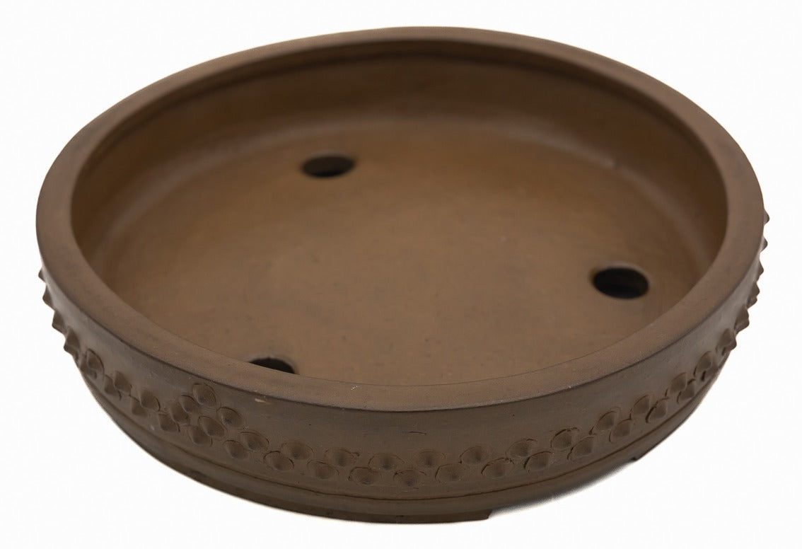 Suzuki Suzan Unglazed Drum Bonsai Pot – Rare Chop Mark