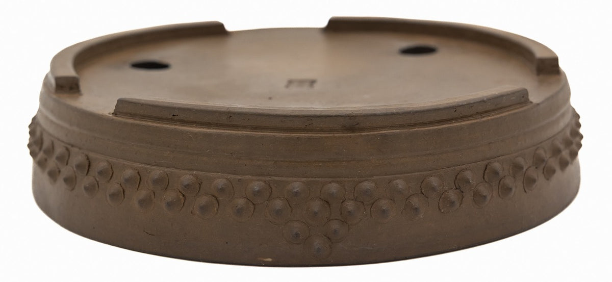 Suzuki Suzan Unglazed Drum Bonsai Pot – Rare Chop Mark