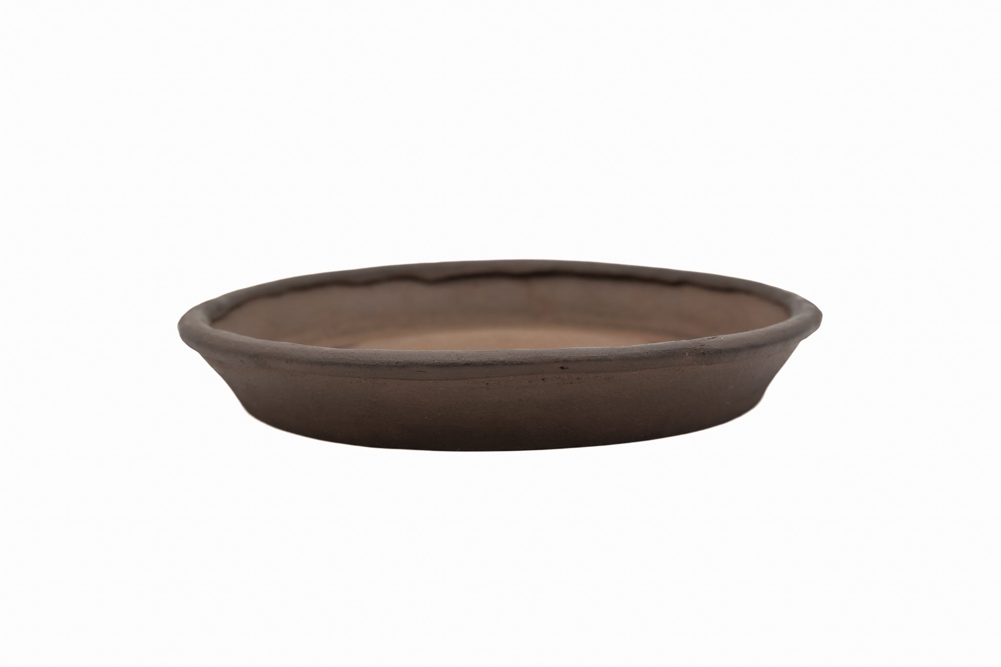 Large Naban Unglazed Japanese Bonsai Pot by Suzuki Suzan – Decorative Rim, Smooth Texture, Chop Mark