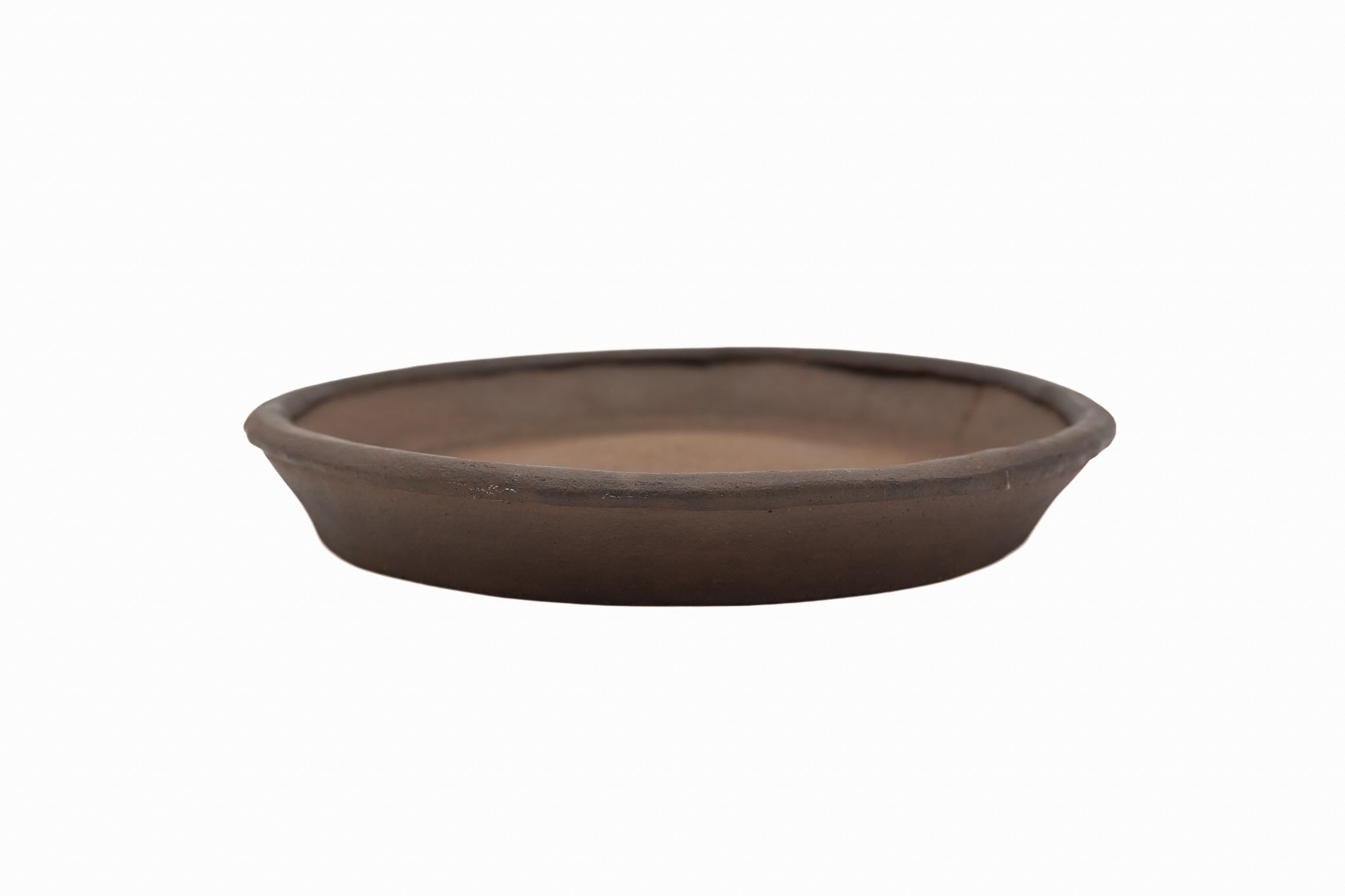 Large Naban Unglazed Japanese Bonsai Pot by Suzuki Suzan – Decorative Rim, Smooth Texture, Chop Mark