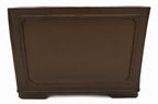 Suzuki Suzan Hand Carved Square Unglazed Bonsai Pot 16"