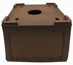 Suzuki Suzan Hand Carved Square Unglazed Bonsai Pot 16"