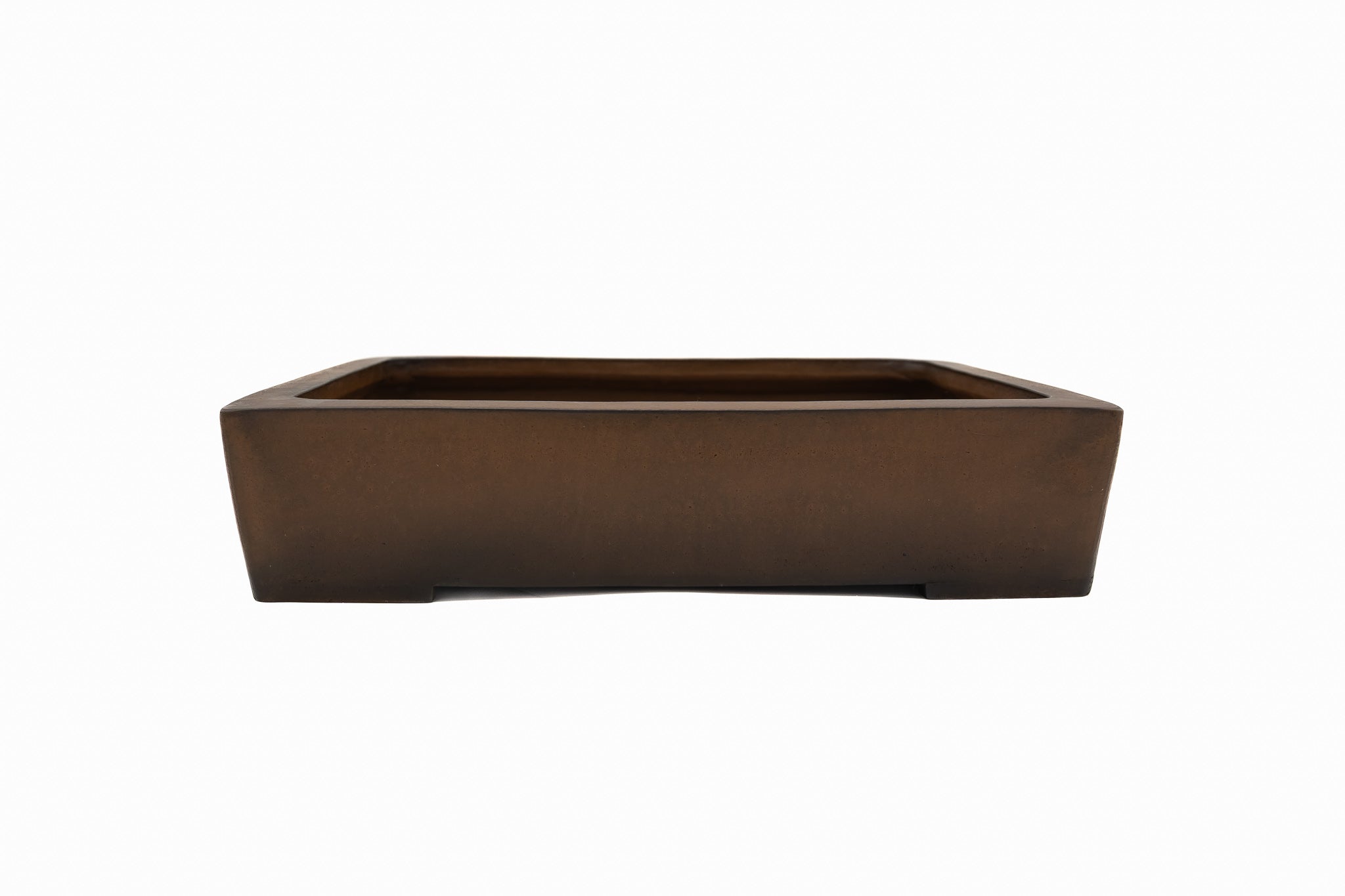 Large Rectangular Unglazed Japanese Bonsai Pot – Suzuki Suzan Kiln, Chop Mark, Vintage Bold Form with Smooth Corners