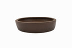 Large Oval Unglazed Japanese Bonsai Pot – Suzuki Suzan Kiln, Chop, Hand Placed Rivets, Smooth Finish, Bold Form