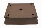 Large Rectangular Unglazed Japanese Bonsai Pot – Suzuki Suzan Kiln, Chop Signature, Flat Rim, Bottom Border