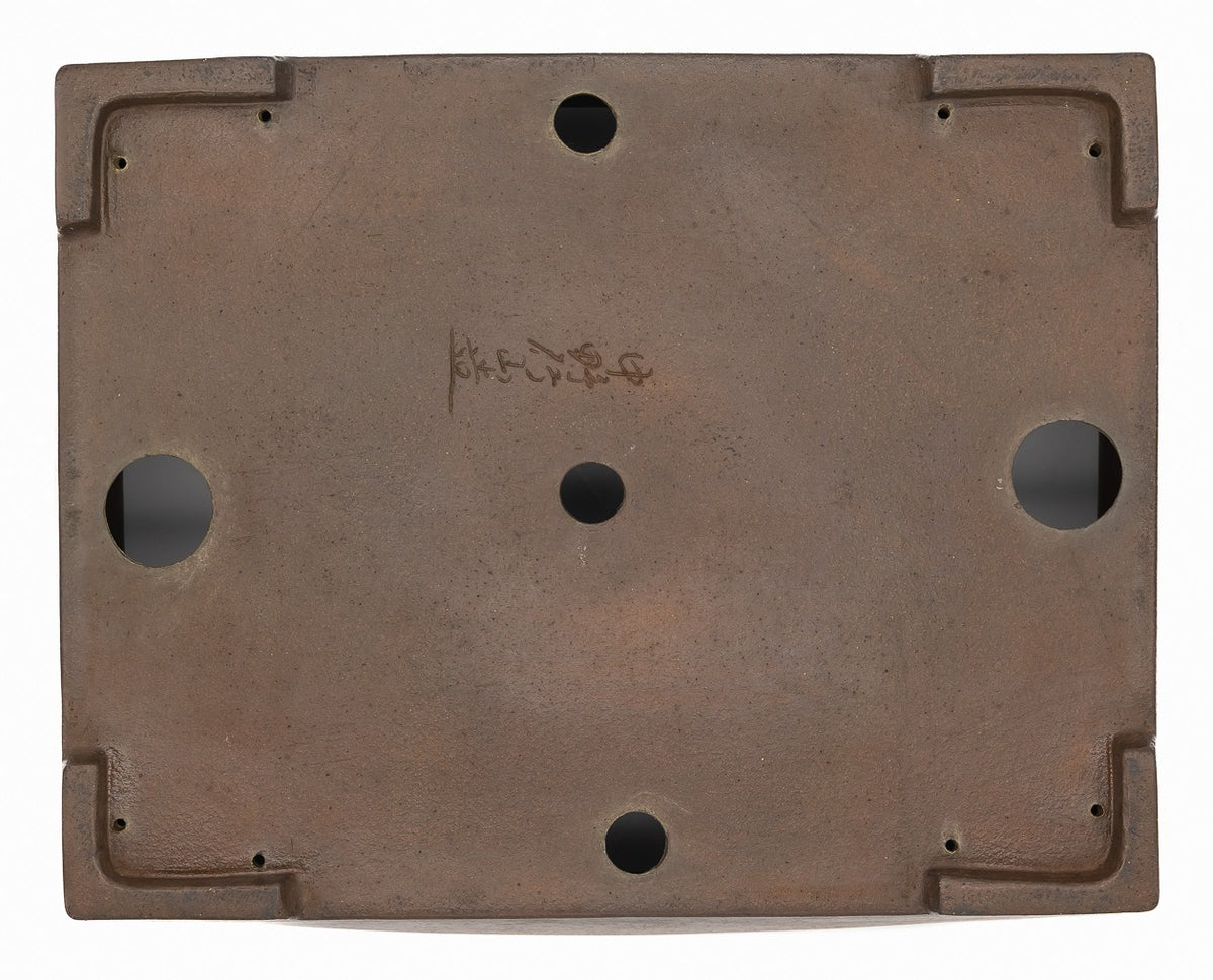 Gyouzan Nakano Yokizou 1st Gen Vintage Unglazed Rectangle Bonsai Pot