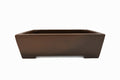 Large Rectangular Unglazed Japanese Bonsai Pot – Gyouzan Kiln, Nail Signature, Hand Formed Flat Rim, Smooth Finish