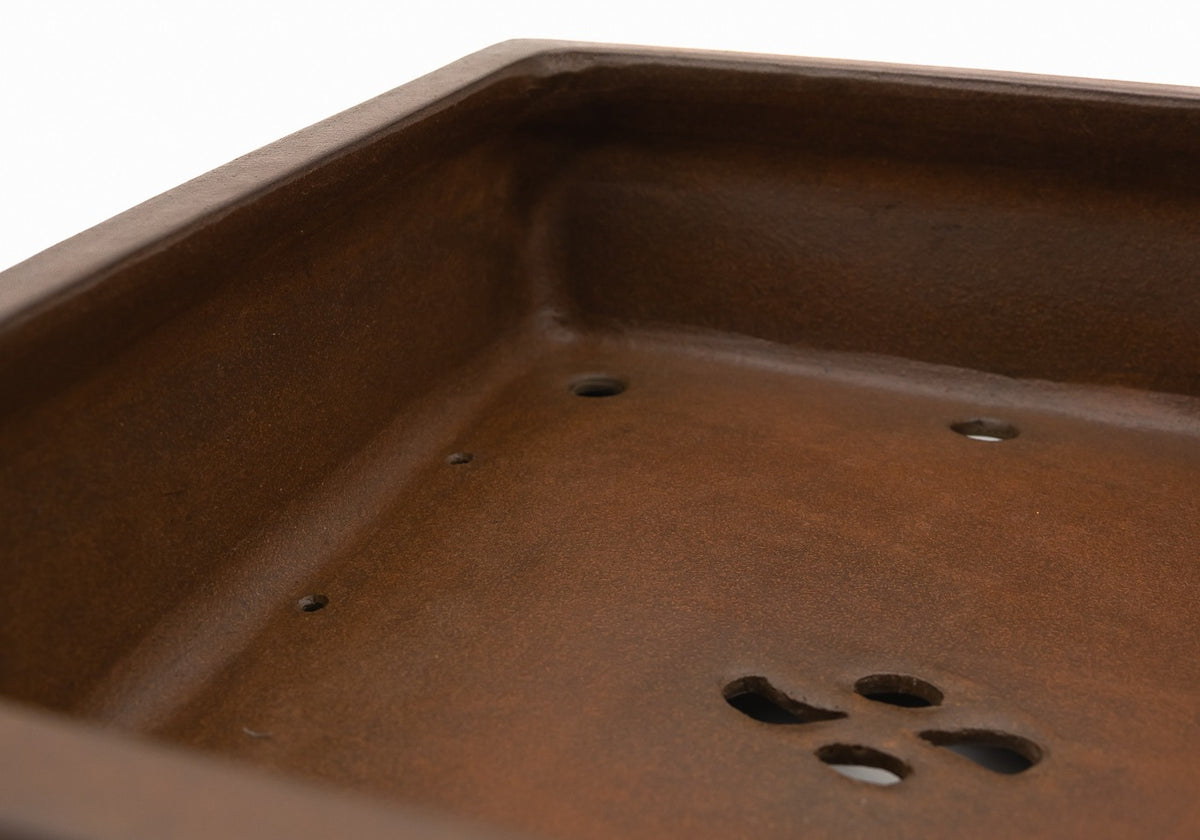 Gyouzan Nakano Yokizou 1st Gen Large Unglazed Rectangle Bonsai Pot