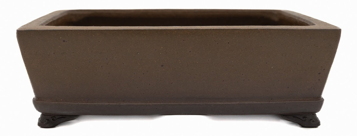 Nakano Yokizou 1st Gen Gyouzan Unglazed Rectangle Bonsai Pot 11.5"