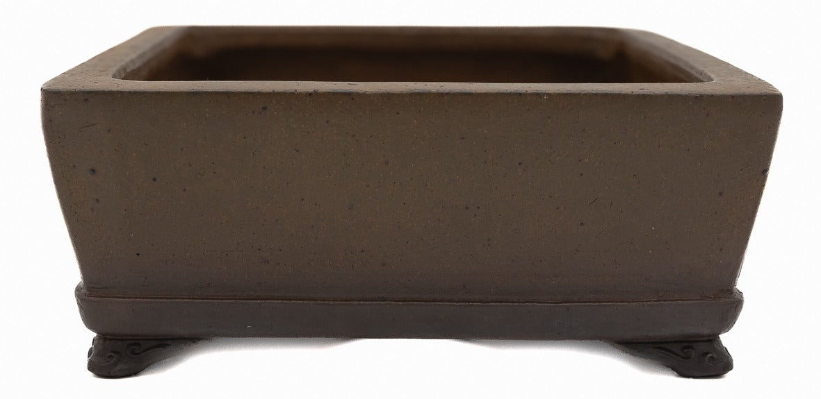 Nakano Yokizou 1st Gen Gyouzan Unglazed Rectangle Bonsai Pot 11.5"