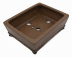 Nakano Yokizou 1st Gen Gyouzan Unglazed Rectangle Bonsai Pot 11.5"