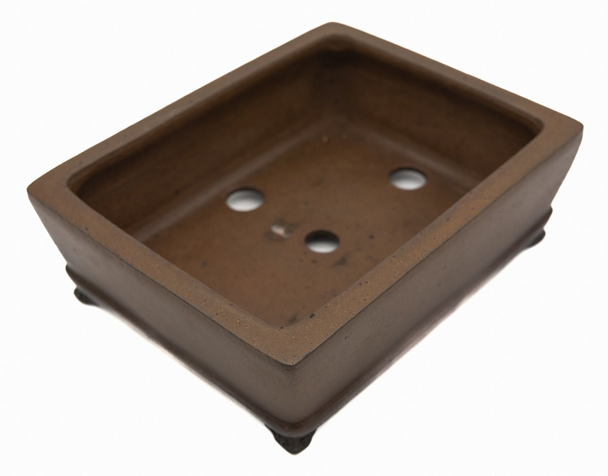 Nakano Yokizou 1st Gen Gyouzan Unglazed Rectangle Bonsai Pot 11.5"