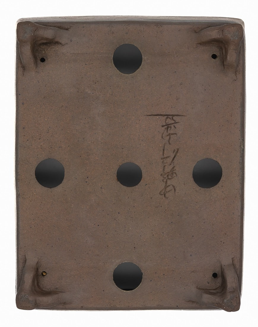 Nakano Yokizou 1st Gen Gyouzan Unglazed Rectangle Bonsai Pot 11.5"