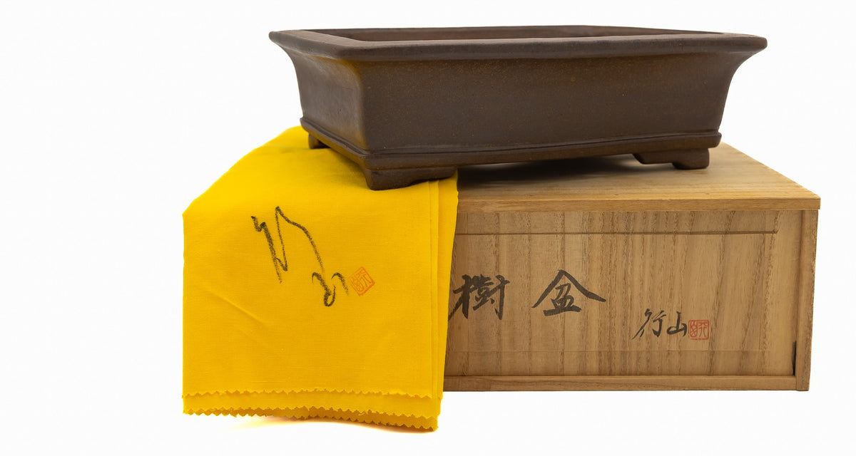Gyouzan Nakano Yokizou 1st Gen Vintage Unglazed Rectangle Bonsai Pot 11"