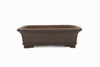Medium Rectangular Unglazed Gyouzan Japanese Bonsai Pot – Nail Signed with Kiribako Box