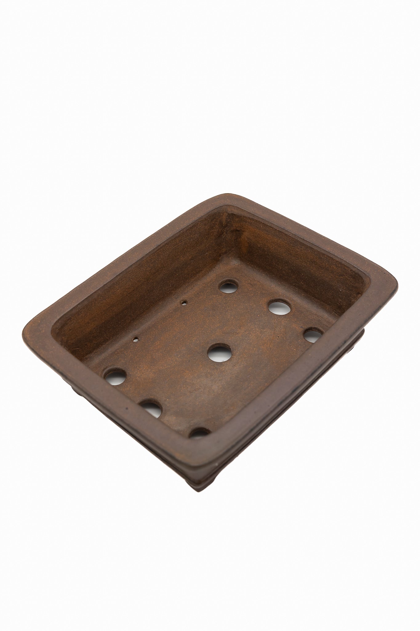Medium Rectangular Unglazed Gyouzan Japanese Bonsai Pot – Nail Signed with Kiribako Box