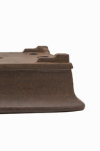 Medium Rectangular Unglazed Gyouzan Japanese Bonsai Pot – Nail Signed with Kiribako Box